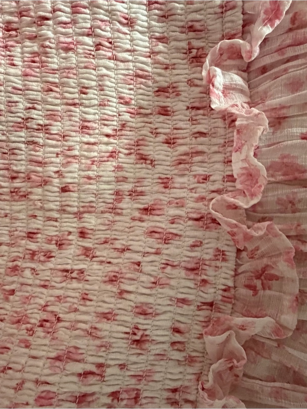 Women's Pink Floral Sundress with Ruffled Straps - Picture 3 of 6